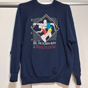 Vintage Navy Graphic Crewneck Sweater